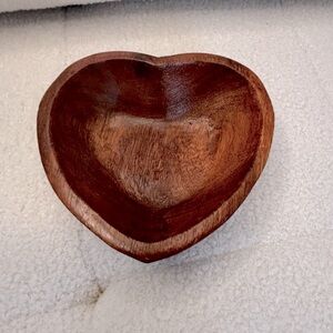 Wooden heart shape bowl